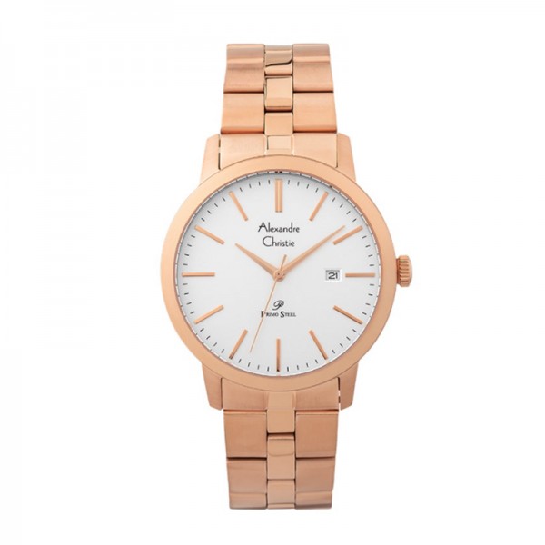 Alexandre Christie AC 1007 Rosegold White Lady Steel LDBRGSL